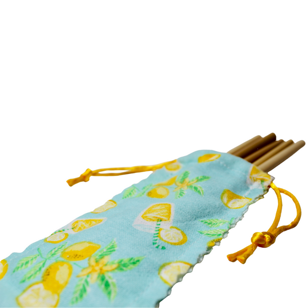 5 Bamboo Straws & Travel Bag